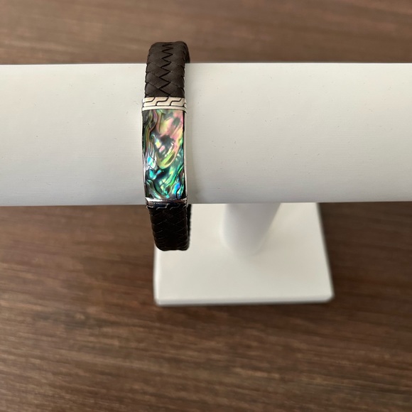 Silver leather bracelet - Picture 2 of 12